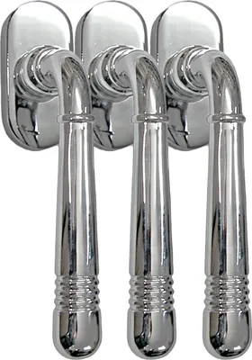 Produktbild von Fenstergriff Set 3 x FG Helena 1673 Chrom Rasterolive Fensterbeschlag Drücker