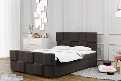 Produktbild von Boxspringbett Schlafzimmerbett MURILO 160x220cm in Stoff Monolith Dunkelbraun