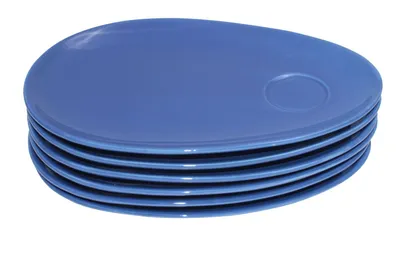 Produktbild von Frühstücksteller mit Vertiefung blau 6 Stück Snackteller Teller Kuchenteller