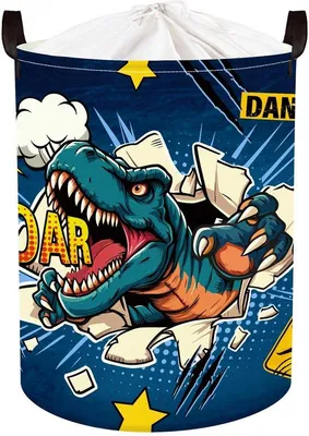Obrázok produktu pre Detský košík na bielizeň s motívom dinosaurov, 36 x 45 cm, skladací, box na hračky