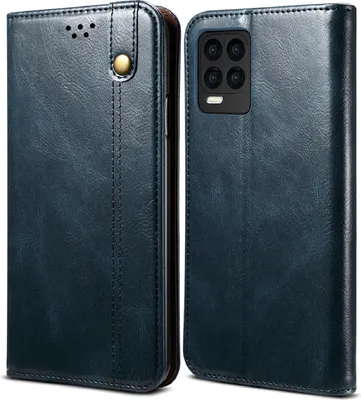 Image de Etui pour OPPO Realme 8 / Realme 8 Pro, étui en cuir avec fonction stand bleu