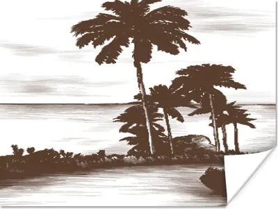 Produktbild von MuchoWow® Poster Palme - Meer - Weg 160x120 cm - Foto Plakat