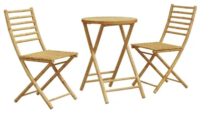 Produktbild von Klappbares Bistro-Set – 3-teiliges Bambus-Gartenset