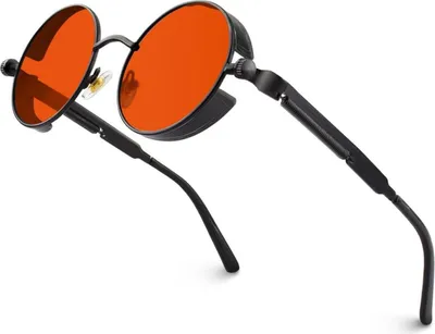 Produktbild von CGID Herren Sonnenbrille Rund Polarisiert Steampunk Retro UV400 Schutz