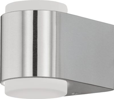 EGLO LED Außen-Wandlampe Briones, 2 flammige Außenleuchte, Wandleuchte aus Aluguss und Kunststoff, Farbe: Silber, weiß, IP44