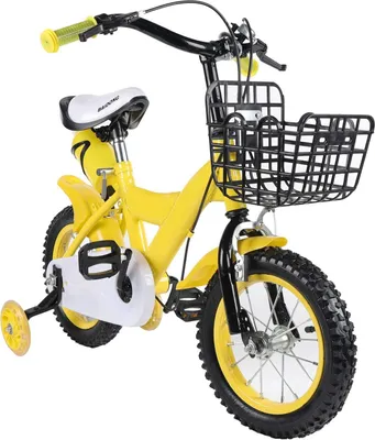 Obrázek produktu pro 12 palců Dětské jízdní kolo Boy's Bike Girl Beginner Bike Dětské kolo Přední a zadní brzdy Žlutá