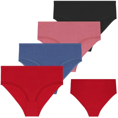 Immagine prodotto di Slip da donna in cotone, taglia 3XL. Set di 4 slip da donna, modello a vita alta