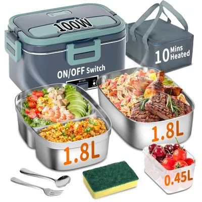 Elektrische Lunchbox 100 W, 3-in-1, 1,8 L, Edelstahl, 12/24/220 V