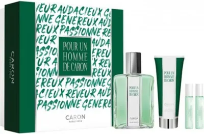 Produktbild von Caron Pour un Homme de Caron EDT 125 ml + SG 75 ml + EDT MINI Le Matin 5 ml + EDP MINI Le Soir 5 ml