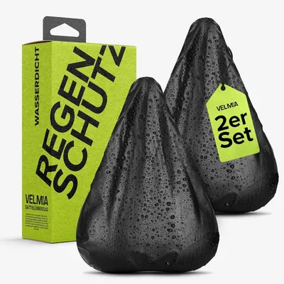 Imagen del producto de Cubiertas impermeables para sillín de bicicleta - Juego de 2 - Fundas para proteger el sillín de la lluvia - Universales