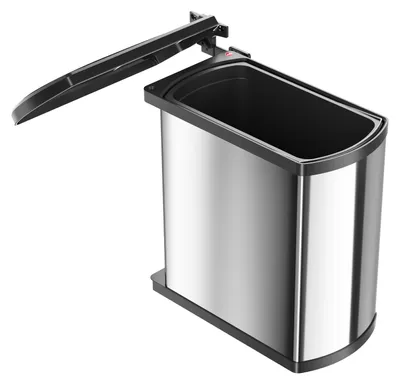 Image de Hailo Uno 3418. Collecteur de déchets, acier inoxydable. - Poubelle