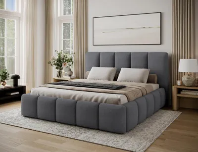Produktbild von Doppeltes Polsterbett 140x200 DOLVERO 2 - Esche