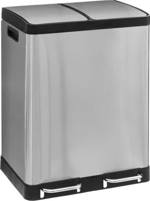 Obrázek produktu pro Pedálový koš na tříděný odpad, nerezová ocel, 2 x 30 l