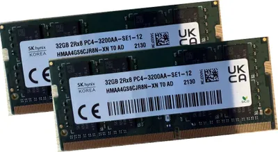 Produktbild von SK Hynix 64Gb 2x 32GB SODIMM DDR4 3200 PC4 HMAA4GS6CJR8N-XN Laptop RAM Speicher
