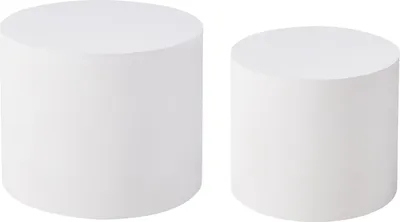 Zdjęcie produktu dla BELIANI Zestaw 2 stolików kawowych białe okrągłe klasyczny design do salonu
