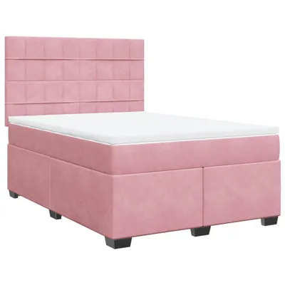 Produktbild von vidaXL Boxspringbett mit Matratze Rosa 140x190 cm Samt