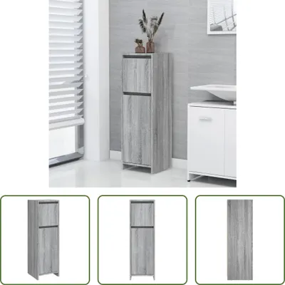 Produktbild von The Living Store Badschrank Grau Sonoma 30x30x95 cm Holzwerkstoff