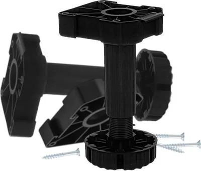 Obrázek produktu pro Nábytková noha 175 mm výškově nastavitelná 165-193 mm plast černá 4x