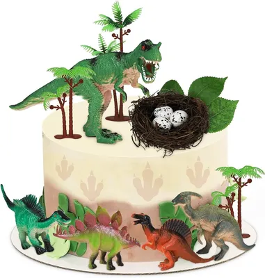 Immagine prodotto di Set di decorazioni per torte a tema dinosauri, ideale per compleanni