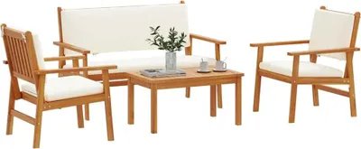 Productafbeelding van vidaXL Tuinset met 4 tuinstoelen, bruin, massief acaciahout