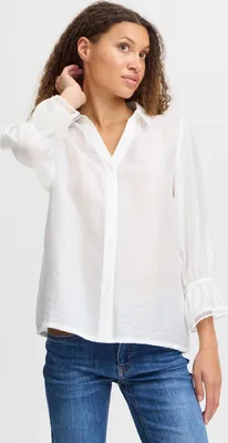 Produktbild von Pulz Jeans PZTORI Damen Shirt 3/4-Arm Bluse Knopfleiste Blusenkragen V-Ausschnitt regular fit