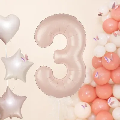 Obrázok produktu pre Fóliový balón číslo 3 karamelový 100 cm