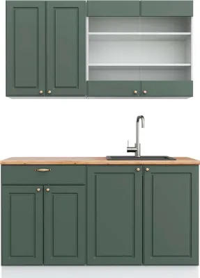 Immagine prodotto di Cucina completa Vicco Fame-Line Verde-oro rustico/Bianco 140 cm , PL Rovere, Model 42268