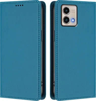 Image de Étui en cuir pour Motorola Moto G Stylus 5G 2023, étui à rabat magnétique en cuirPolyuréthaneavec support, bleu lac