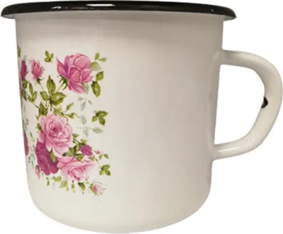 Produktbild von Stahl Emaille Metalltasse 0,4L Metall Tasse Becher