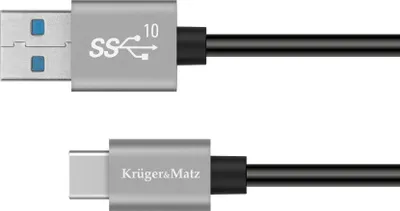 Image de Kruger&Matz KM1263 Câble USB A - USB-C, 10 Gbps, 1 m, Basic