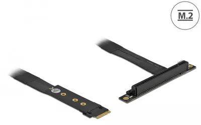 Imagen del producto de Cable adaptador M.2 Key M > PCIe x16 NVMe (negro, 20 cm, conector PCIe de 90 grados)