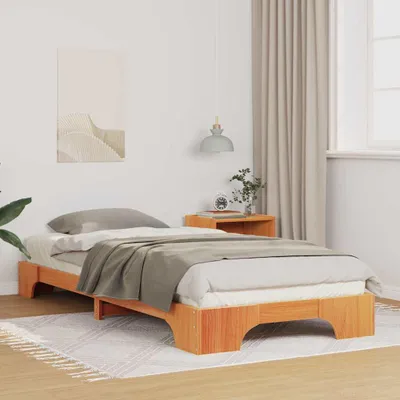 Immagine prodotto di Maison Exclusive - Struttura letto marrone 100 x 210 cm Legno di pino massiccio