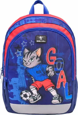 Produktbild von Belmil Kinderrucksack Jungen für 3-6 Jährige - Super Leichte 260 g/Kindergarten/Krippenrucksack Kindergartentasche Kindertasche/Fußball, Football/Blue Blau (305-4 Goal)