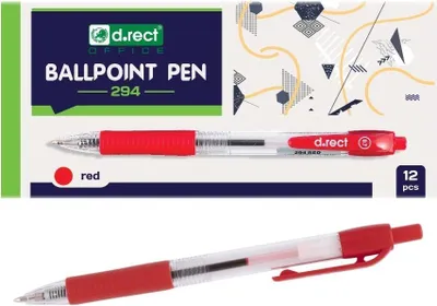 Zdjęcie produktu dla D.RECT Długopisy automatyczne czerwone 0.7 mm, 12 szt.
