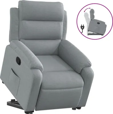 Produktbild von vidaXL Relaxsessel mit Aufstehhilfe Hellgrau Stoff