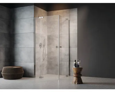 Produktbild von Jungborn Eckeinstieg SETTE 100 x 100 cm Profilfarbe chrom Klarglas mit schmutzabweisende Glasbeschichtung und Puffergrif