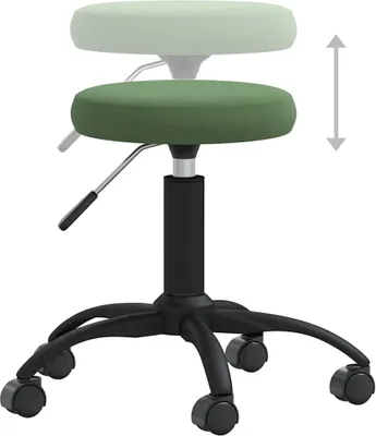 Image de vidaXL Chaise de bureau pivotante vert foncé velours