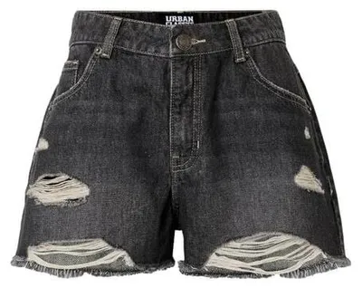 Produktbild von Urban Classics Short Damen Ladies Destroyed Denim Shorts schwarz 29