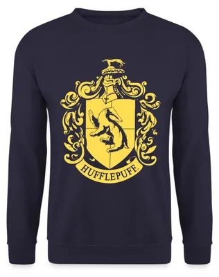 Produktbild von Spreadshirt Harry Potter Hufflepuff Wappen Uni Pullover, XXL, Navy