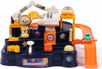 Produktbild von Ogi Mogi Toys Space Adventure Set, 4-Tasten-Steuerung, Rennstrecke mit Rutsche, Ideales Spielzeug für Vorschulkinder ab 2 Jahren