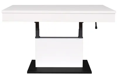 Produktbild von Couchtisch >Lift< höhenverstellbar bis 77cm, weiss / schwarz - 110x58/77x60cm (BxHxT)