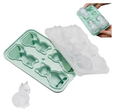 Produktbild von Katzenform aus Silikon, Eiswürfelform, Kreatives Design, Temperaturbeständig