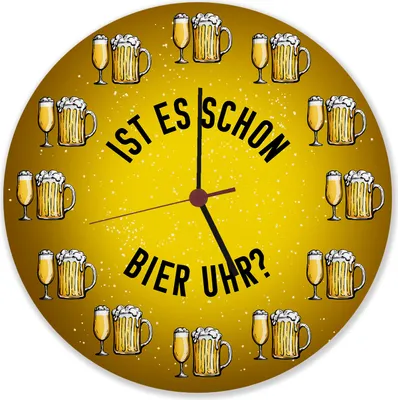 Produktbild von Ist es schon Bier Uhr? Wanduhr aus Alu