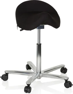 Produktbild von hjh OFFICE Sattelhocker MOVE-TEC 3D PRO I Rollhocker Arbeitshocker, Ergonomischer Hocker für Büro Praxis Homeoffice, Stoff