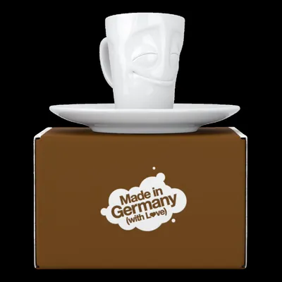Produktbild von FIFTYEIGHT Espresso Mug mit Henkel 80ml - Vergnügt weiß