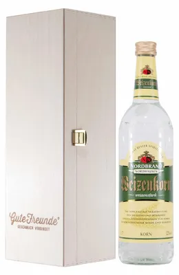 Produktbild von Nordbrand Weizenkorn mit Geschenk-Holzkiste