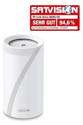 Obrázok produktu pre TP-Link DECO BE65-5G(1-PACK), Biela, Externé, Sieťový systém, 30 dBmW, Tri pásma (2,4 GHz / 5 GHz / 6 GHz), Wi-Fi 7 (802.11be)