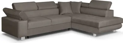 Produktbild von Ecksofa mit Schlaffunktion, CREDO Wellenfedern, rechts - Braun