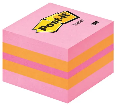 Zdjęcie produktu dla Post-It 2051-P, Kwadrat, Pomarańczowy, Różowy, Żółty, Papier, 51 mm, 51 mm, 400 ark.