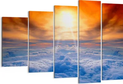 Produktbild von Bild auf Leinwand - Leinwandbild - Himmel Wolken Sonnenstrahlen - 150x100cm - Wand Bild - Wanddeko - Leinwanddruck - Bilder - Kunstdruck - Wanddekoration - Leinwand bilder - Wandkunst - EG150x100-0343